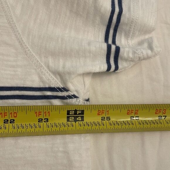 Nautica Jeans Co. White Striped Polo Shirt Men's Size XXL 2XL Crest Retro - Picture 4 of 10